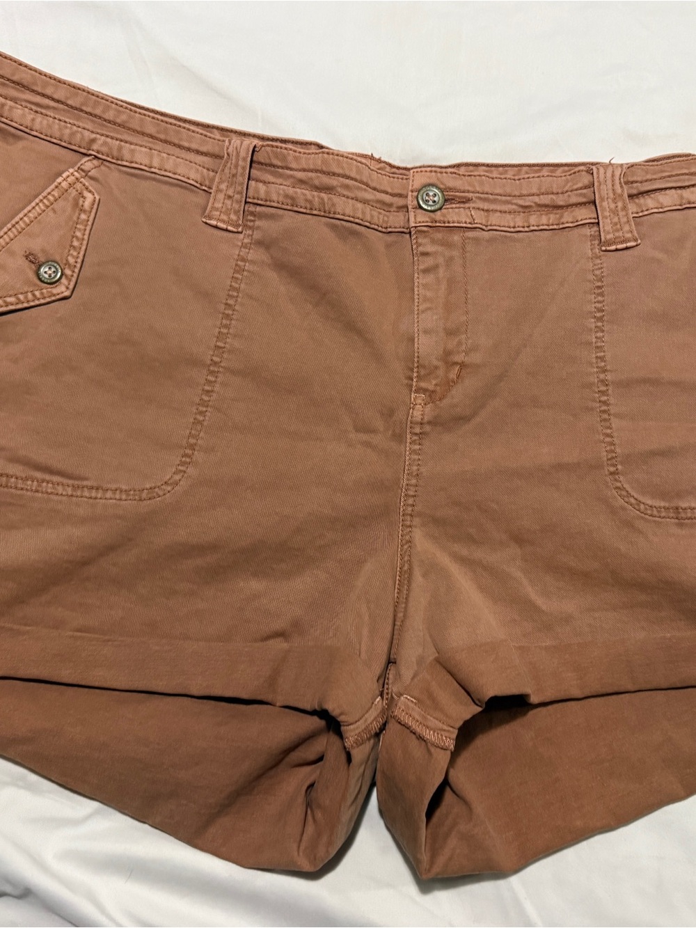 torrid Rust-Tan Cargo Shorts with Front Patch Pockets